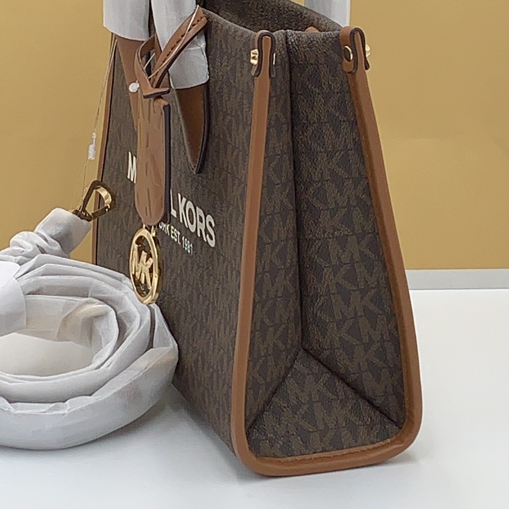 Michael Kors Mirella Small Logo Crossbody Bag Brown Signature color - Picture 7 of 13